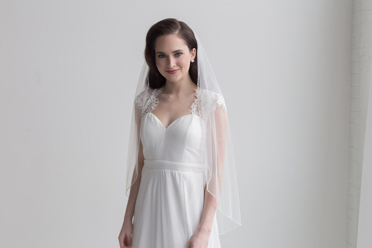 Pearl and Crystal Edge Wedding Veil