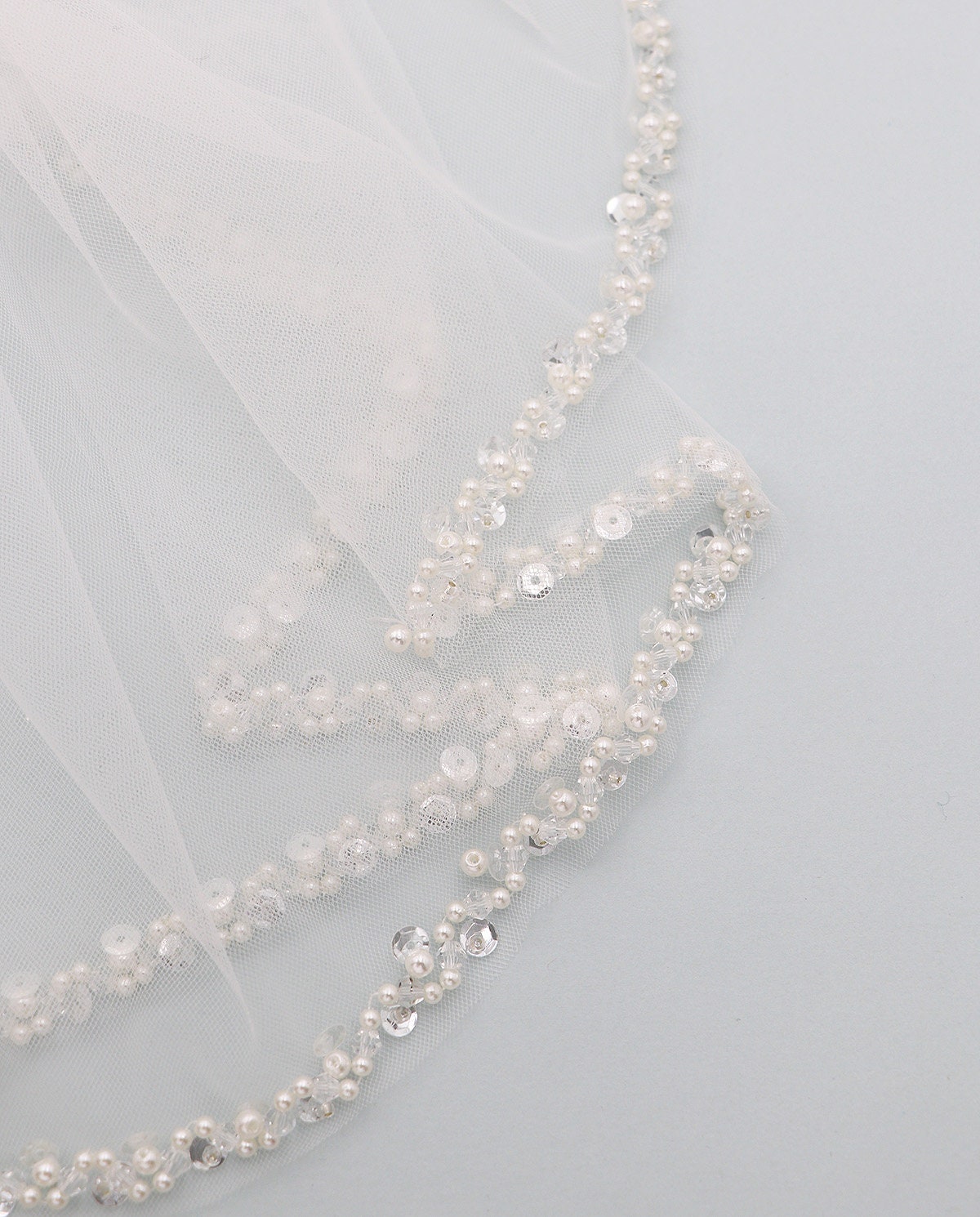 Pearl Beaded Wedding Veil