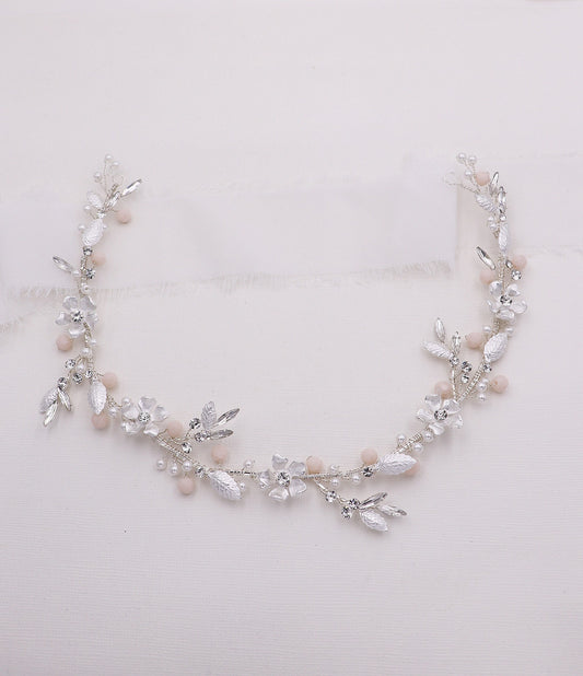 Emma Blush Pink Hair Vine Headpiece