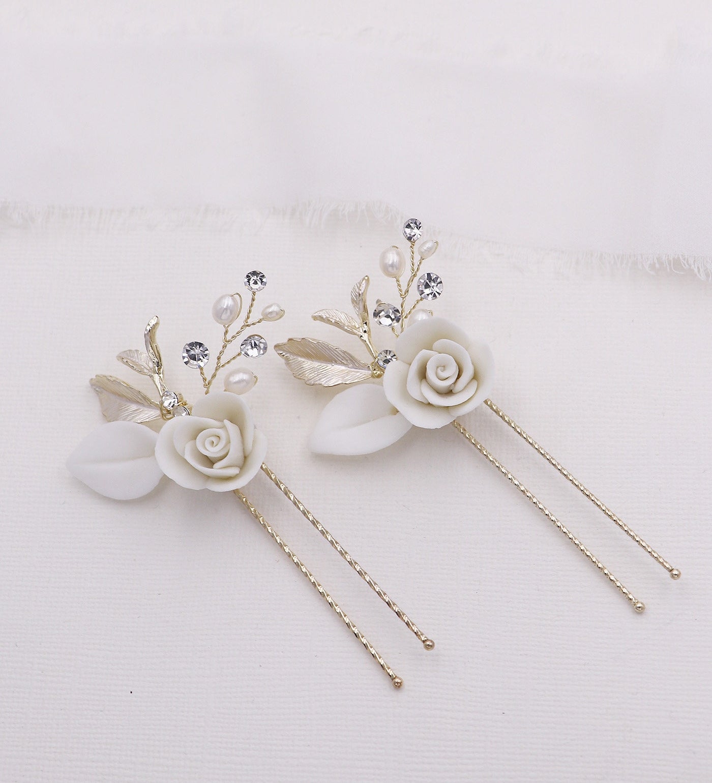 Rose Petals Flower Hairpin Set of 2