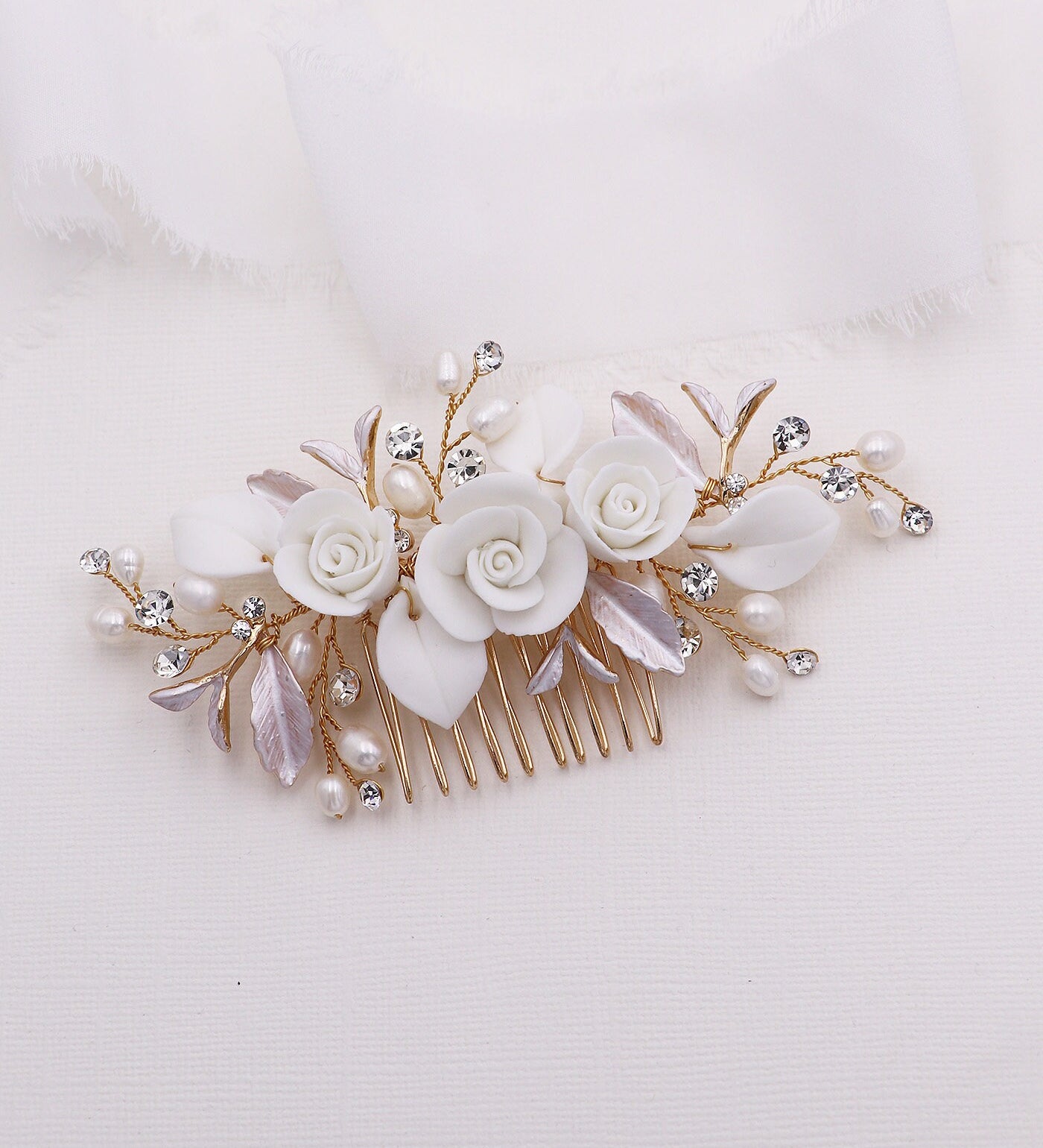 Rose Petals Flower Comb