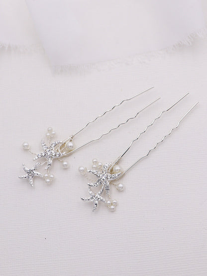 Bayley Bridal Wedding Starfish Hair Pin Set of 2