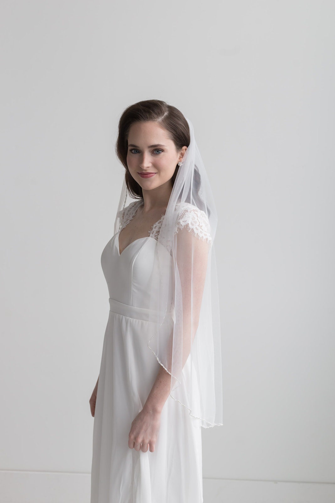 Pearl and Crystal Edge Wedding Veil