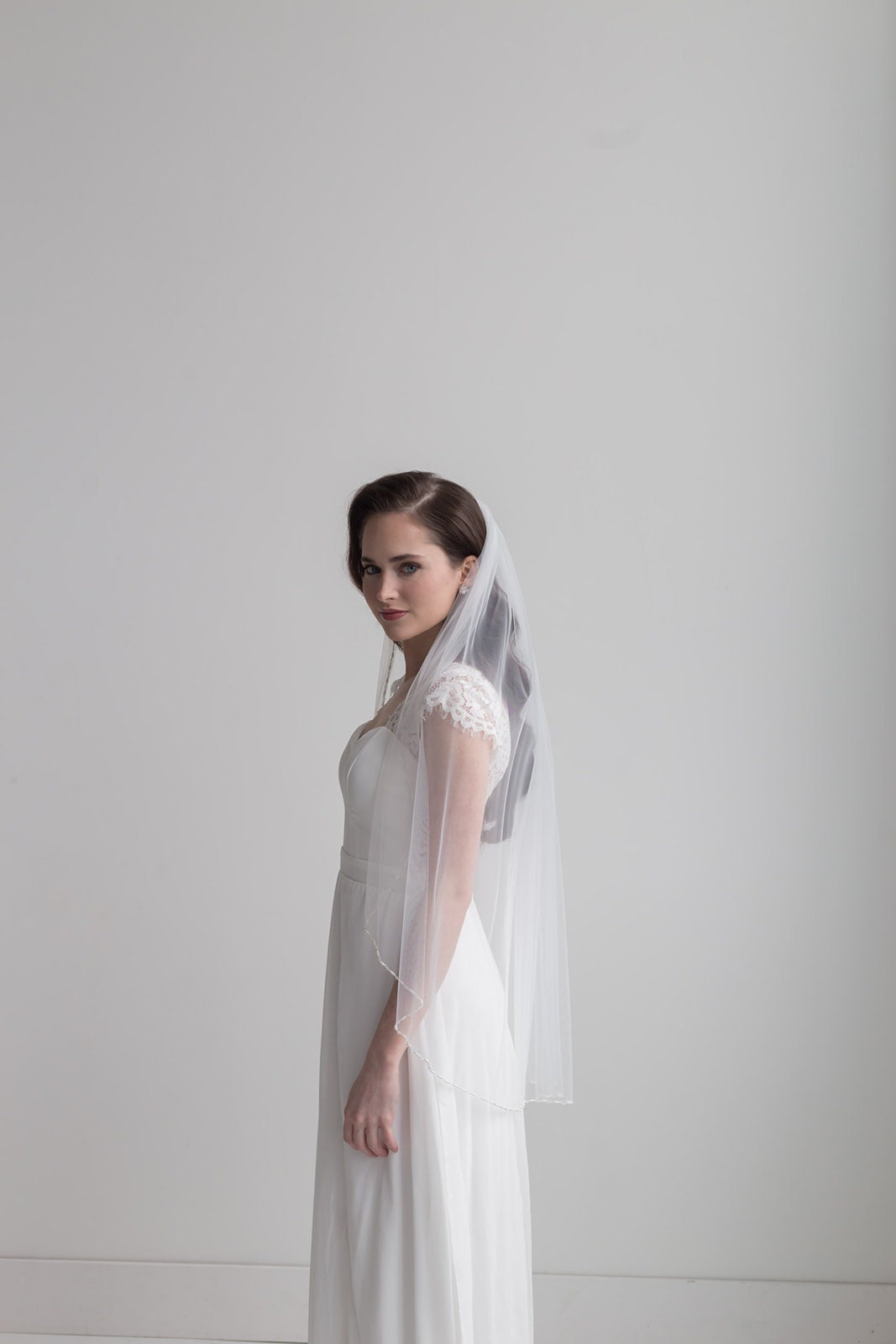 Pearl and Crystal Edge Wedding Veil