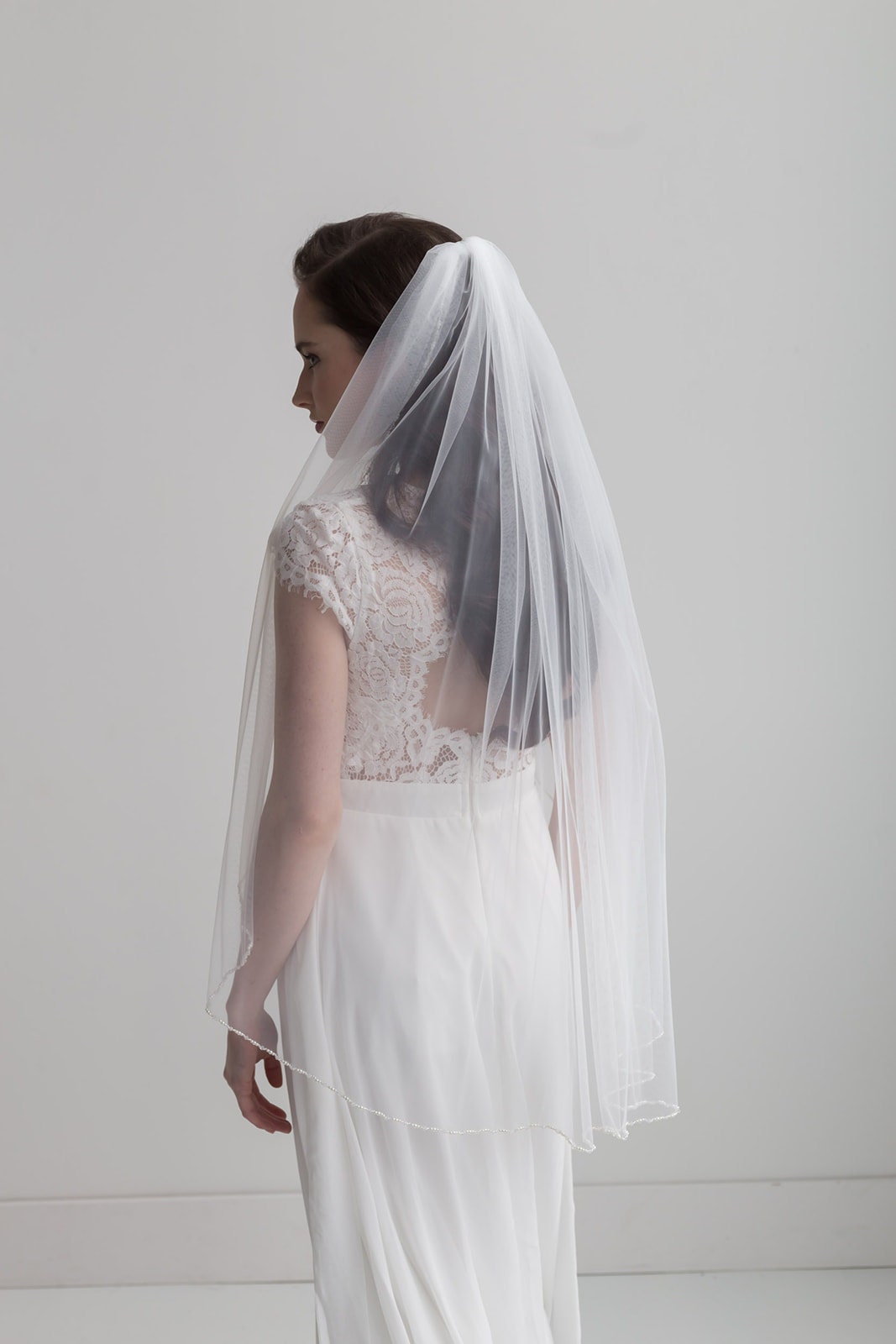 Pearl and Crystal Edge Wedding Veil