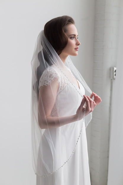 Crystal Edge Wedding Veil
