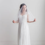 Two Layer Raw Edge Veil