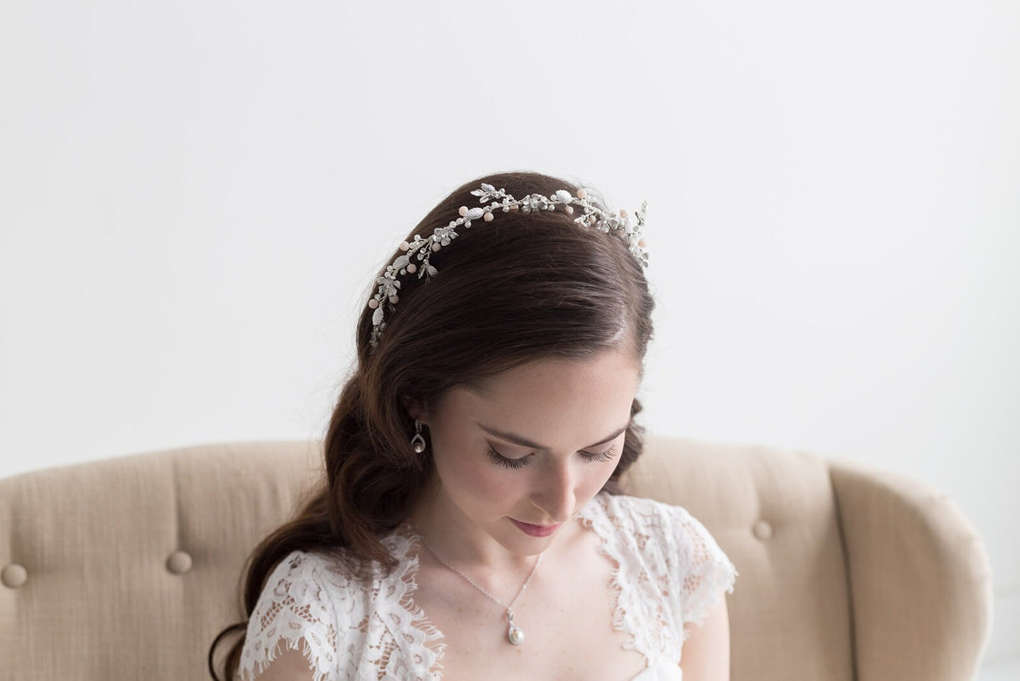 Emma Blush Pink Hair Vine Headpiece