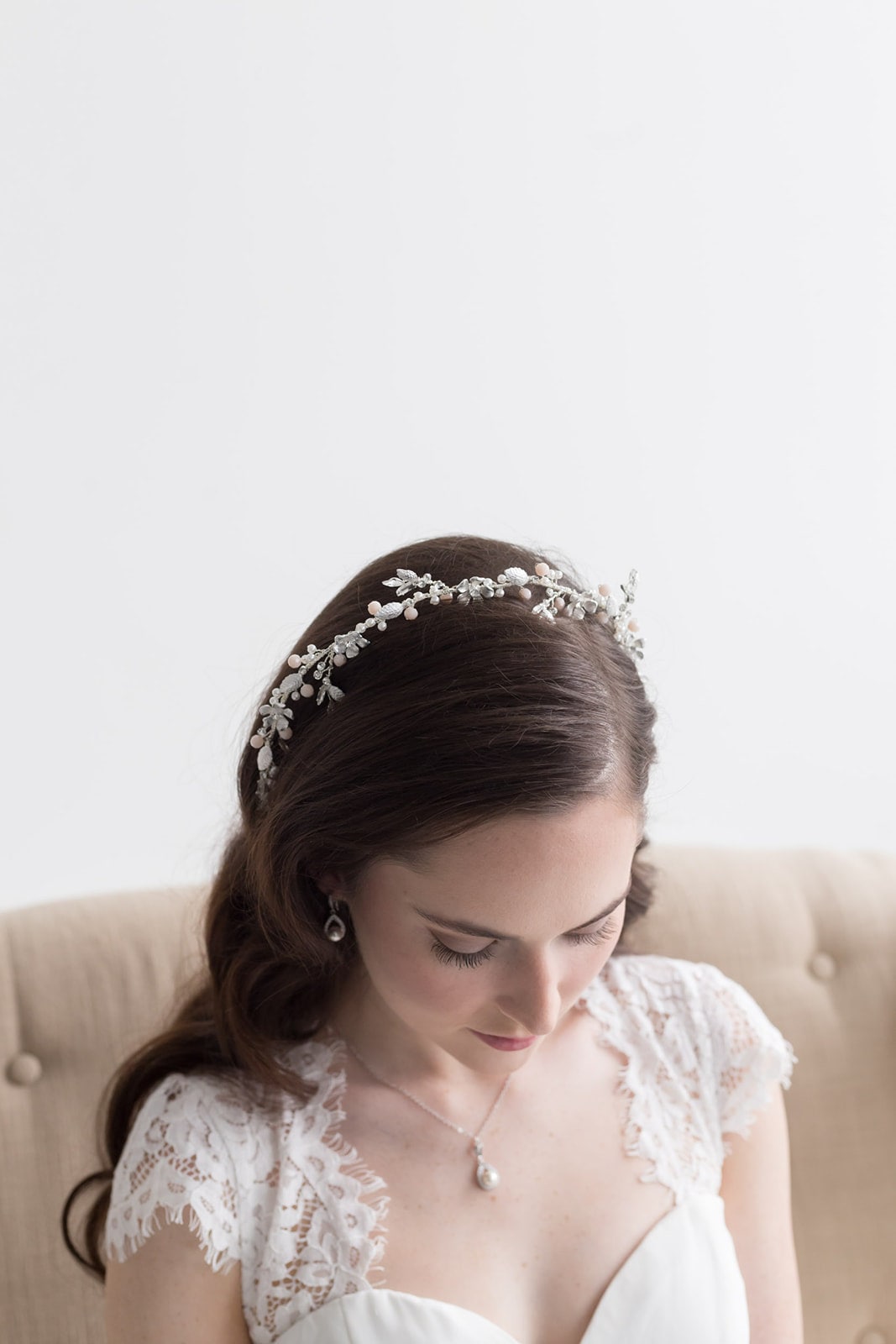 Emma Blush Pink Hair Vine Headpiece