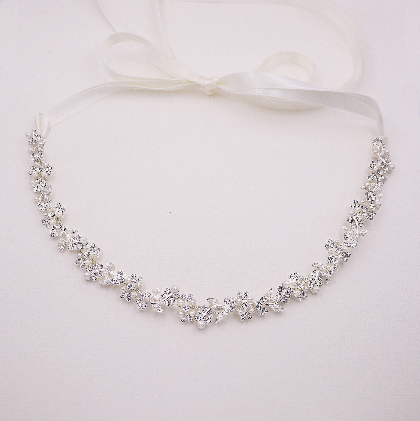Flora Silver Headband